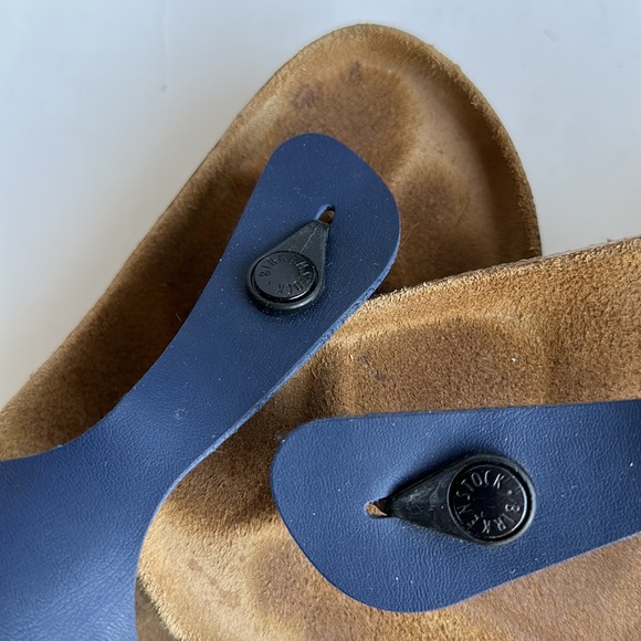 Birkenstock Gizeh Birko Flor Slide Sandal -Blue /Navy-Sz L 9-M 7 - Picture 13 of 15